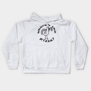 Wheres the Pizza for Thanksgiving Food Line Drawing Kids Hoodie